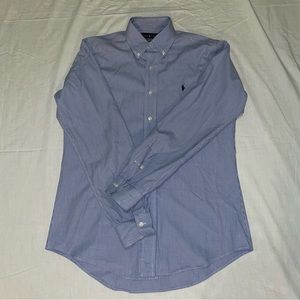 MENS POLO RALPH LAUREN, button up, long sleeve, small checkered patterned shirt